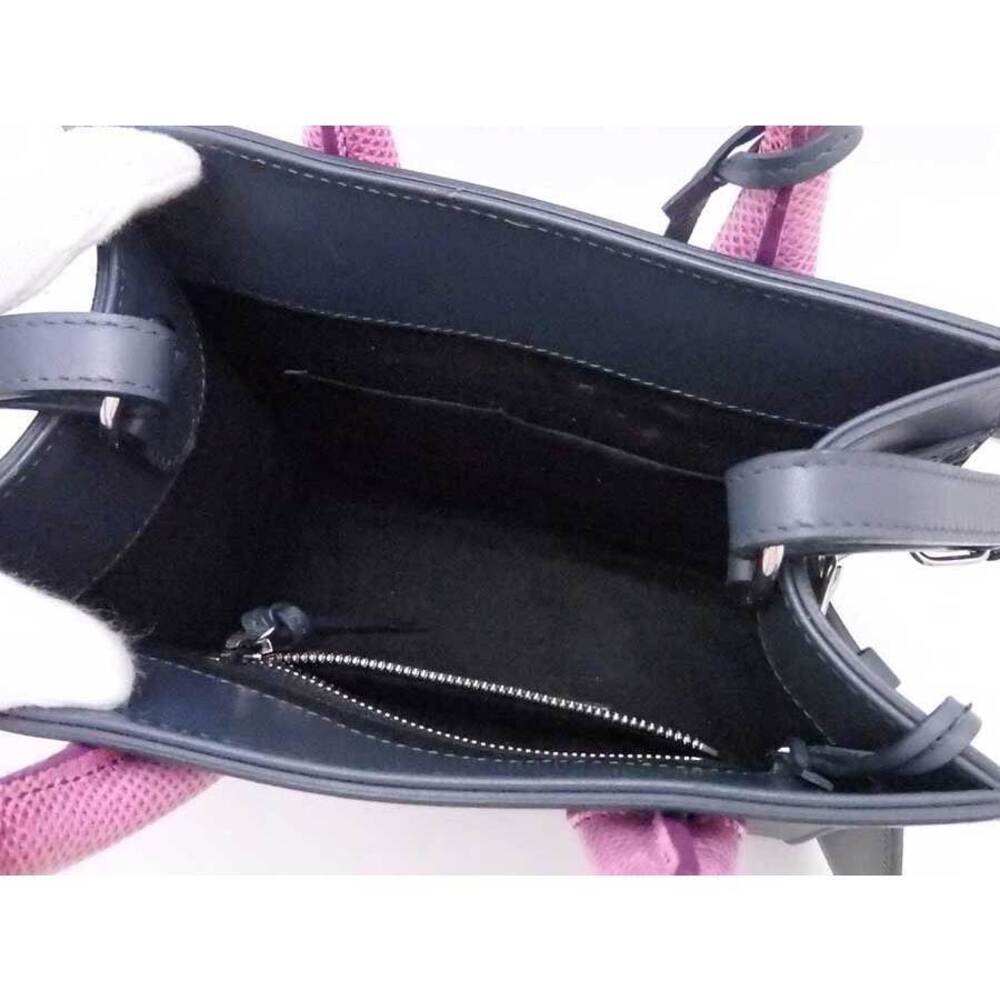 Balenciaga handbag shoulder bag gray pink purple leather silver accents - Picture 4 of 4